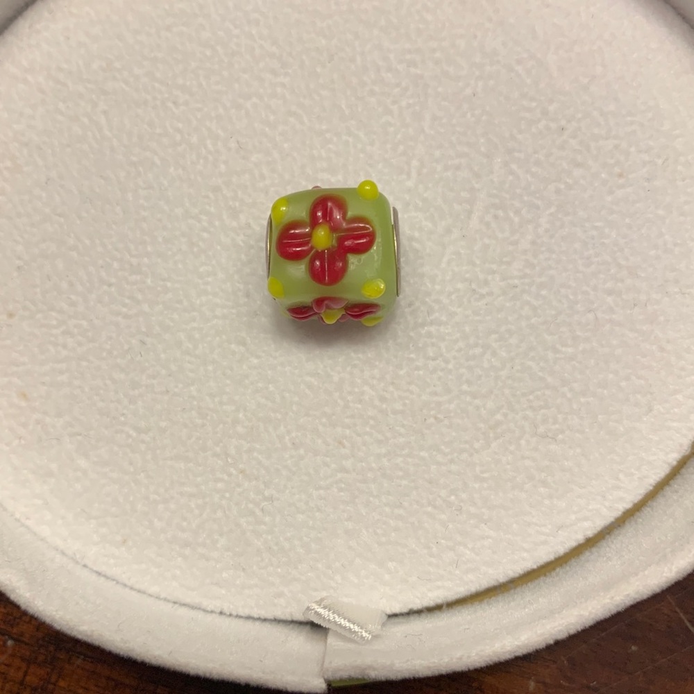 Flower painted Chamilia charm
